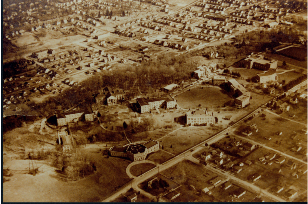 Aerial photograph of MWC campus in 1942.