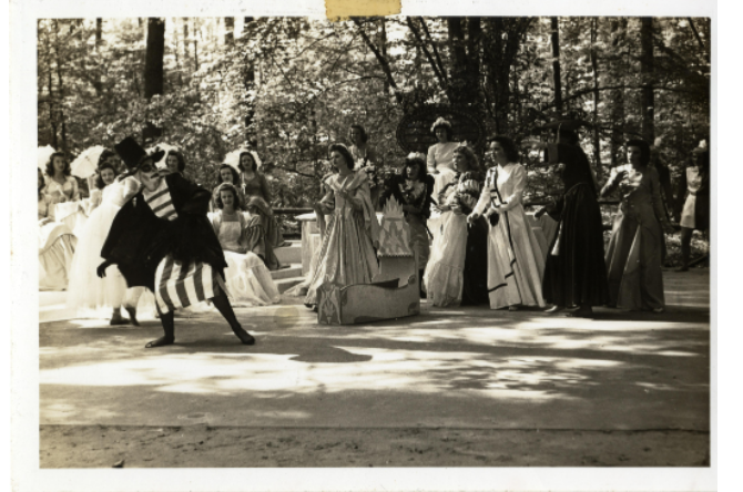 Photograph of MWC students putting on a performance for May Day.